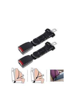 Springsun Evrensel Emniyet Kemeri Uzatma Kayışı - 2'li Paket, 23cm, Ayarlanabilir, Güçlü Polyester, Çelik Dil, Rahat Sürüş İçin
