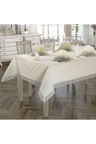 Linen Jute Simli Keten Masa Örtüsü Takımı