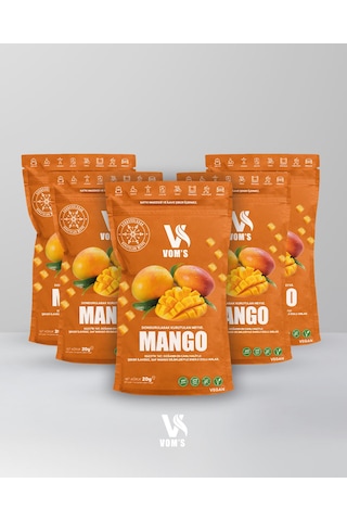 Voms Dondurularak Kurutulmuş Meyve Cipsi - Freeze Dried 5'li Mango Paketi 5x20gr 20 G
