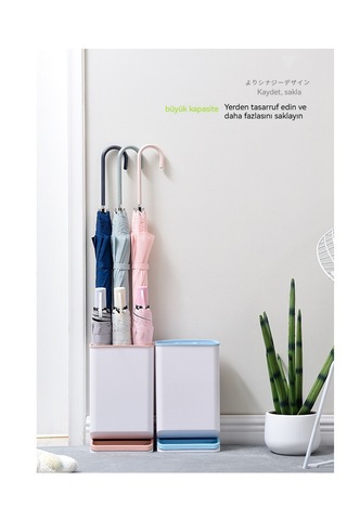 Sızdırmaz, Yerden Tasarruf Sağlayan Şemsiye Saklama Rafı-siyah