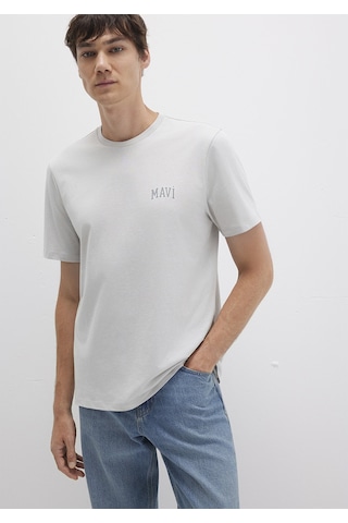 Mavi - Mavi Logo Baskılı Gri Tişört 0611714-70074 Gri