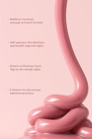 Alix Avien Yoğun Pigmentli E Vitaminli Mat Bitişli Kremsi Likit Allık - Liquid Blusher 06 Dried Rose