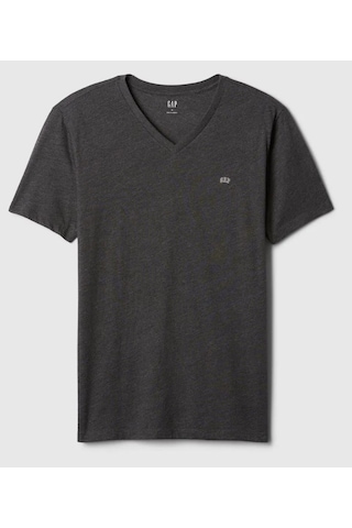 Gap V-frch Everyday Soft Micro Logo Vee 502020000 Kısa Kol Tişört Erkek T-shirt Gri