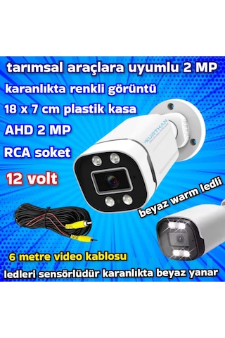 2 Mp Ahd Warm Led Güvenlik Kamerası Gece Renkli Görüntü 12 Volt