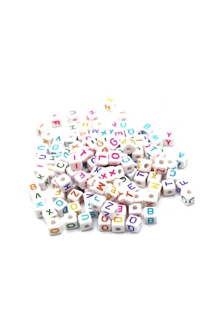 Harf Boncuk Akrilik Küp 10 Mm 250 Gr Renkli