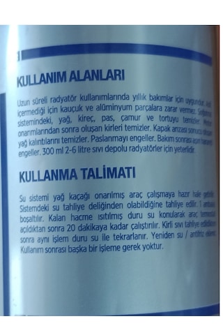 Radyatör Temizleme Sıvısı Her Araca Uygun 300 Ml