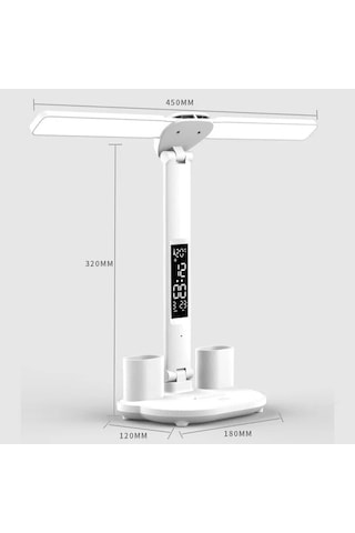 Techtic 5in1 Çok Fonksiyonlu Şarjlı Masa Lambası+saat+termometre