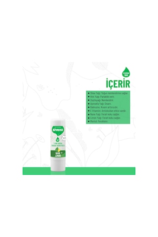 Siveno %100 Doğal Dudak Koruyucu Nane & Limon Bitkisel Lip Balm Krem Nemlendirici Parlatıcı Onarıcı 6 G