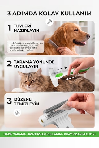 Andis Profesyonel İnce Dişli Kedi Ve Köpek Tüy Toplama Tarağı