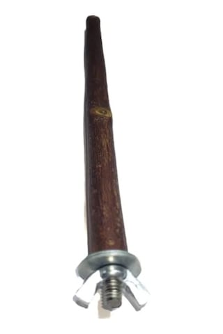 Ahşap Kuş Dalı Tünek, 22 Cm Uzunluk, Metal Aparatlı