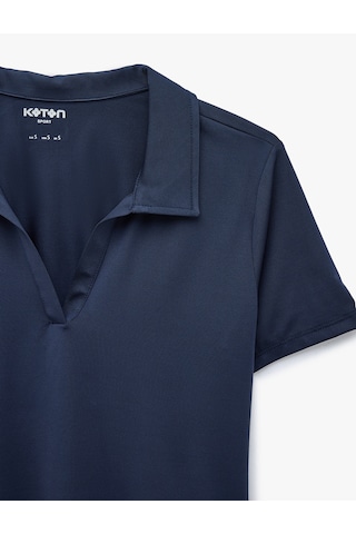 Koton Slim Fit Kısa Kollu Polo Yaka Spor Tişört Lacivert 6sak10373nk