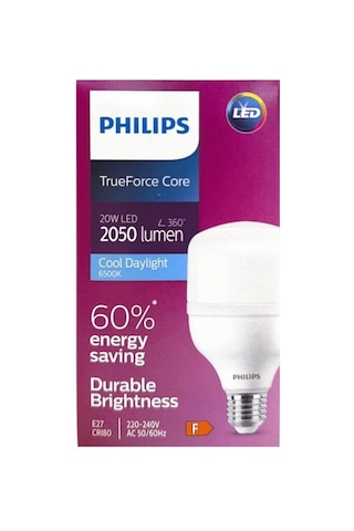 Philips Trueforce 20w Mini Torch Led Ampul - E27, 6500k Beyaz, 2050 Lümen, Kod 064158 00- 6'li Paket Diğer