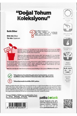 100 Adet Balık Biber Tohumu