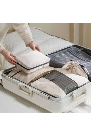 Geeroyoo Turuncu Seyahat Sıkıştırılabilir Organizer Seti - Valiz Giyim Bölücü Depolama Çantaları, Uzun Ömürlü Malzeme Ve Etiketli Tasarım Portakal