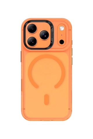 İphone 17 Pro Max Uyumlu Kılıf M-safe Şarj Özellikli Benks C-magnet Lucid Armor Kapak Turuncu Turuncu