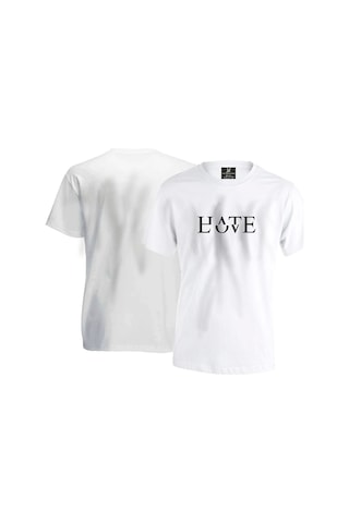 Hate Love Unisex T-shirt - Beyaz