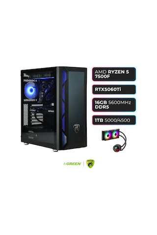 Green Griffin G2 R5-7500F 16 GB 1 TB SSD RTX5060Ti Free Dos Masaüstü Oyuncu Bilgisayarı