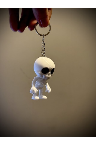 Sevimli Flexi İskelet Anahtarlık Ve Dikiz Aynası Süsü- Tatlı Eklemli Mini Kafatası İskelet