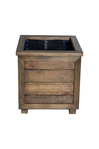 Kaf Ahşap Dekoratif Ahşap Saksı / Kahverengi