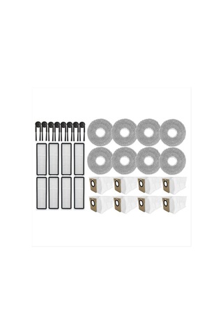 Gildedwill Xiaomi Mijia M40s / Ov31cn Elektrikli Süpürge Parçaları İçin 32 Adet Yedek Parça Yan Fırça Hepa Filtre Paspas Bezi Toz Torbası