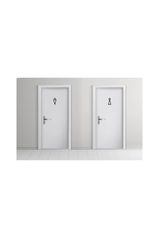 Caju Art & Decoration Modern Ahşap Erkek Kadın Wc Tuvalet Kapı Yönlendirme Işareti Genel