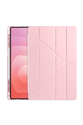 Samsung Galaxy Tab S11 Ultra Uyumlu Kılıf Tri Folding Kalem Bölmeli Katlanabilir Standlı Pu Yumuşak Kapak Kapaklı Kılıf