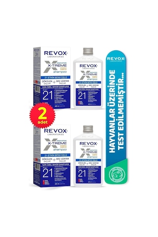 Revox X-Treme Dökülen ve Geç Uzayan Saçlar için Özel Bakım Şampuanı 2 x 400 ML Revox X-Treme Dökülen ve Geç Uzayan Saçlar için Özel Bakım Şampuanı 2 x 400 ML