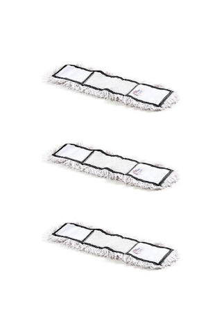 Cod-ex Nemli Palet Yedek Mop Paspas Başlığı Bezi Beyaz 3'lü 60 CM