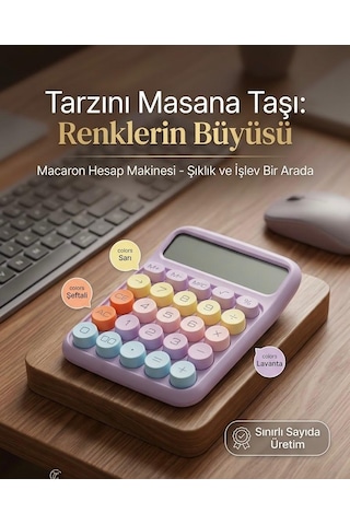İtalyano Renkli Hesap Makinesi Açık Mor