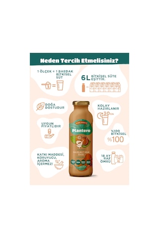 Fındık Sütü Bazı Konsantre Bitkisel Süt 250gr, %100 Fındık, Şekersiz