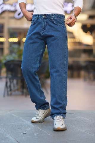 Little Cup Jeans Co Erkek Mavi Baggy Fit Rahat Kalıp Jean Pantolon Açık Mavi
