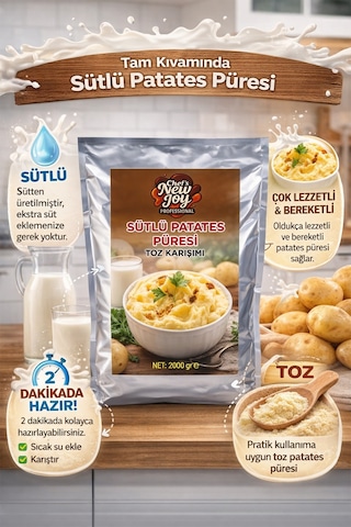 Patates Püresi Sütlü 2000 Gr Mashed Potatoes
