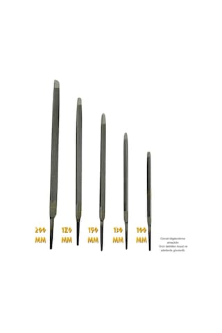 Sgs Üçgen Eğe Seti İnce Dişli - 100-130-150-180-200 Mm. - 5 Parça