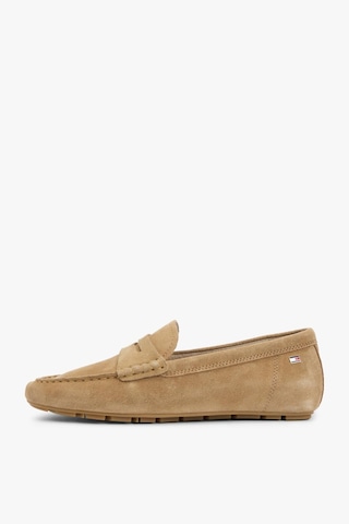 Tommy Hilfiger Flag Yumuşak Driver Kadın Bej Loafer-13413 Koyu Bej