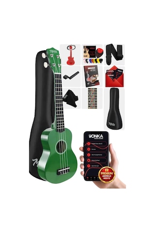 Midex UKX-233GR Yeşil Concert Ukulele (Askı Çanta Metod Pena)