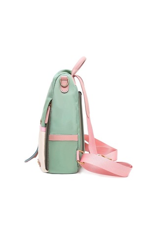 Pembe Yogodlns Kadın Kızın Patchwork Kontrast Renk Naylon Sırt Çantası Seyahat Okul Çantası Omuzdan Askili Çanta Sırt Çantası Sırt Çantası Yeni Pembe