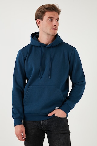 Buratti Regular Fit Kapüşonlu Kanguru Cepli Içi Tüylü Yumuşak Şardonlu Erkek Sweat 5905281 Indigo