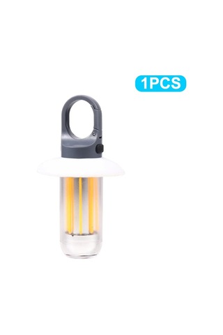 Led Şarj Edilebilir El Feneri Kamp Feneri 5 Mod Süper Parlak Beyaz - Gri