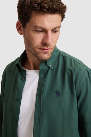 U.S. Polo Assn. Erkek Koyu Yeşil Uzun Kollu Basic Gömlek 50324708-vr079 Koyu Yesıl