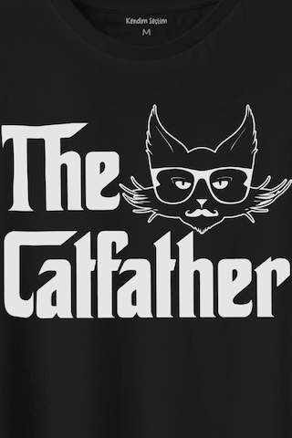 The Godfather Cat Father Catfather Baba Kedi Baskılı Tişört Unisex T-shirt 001