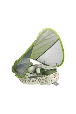 Mambobaby Yüzme Simidi - Green Leopard, Emniyetli, Gölgelikli Ve Ayak Destekli