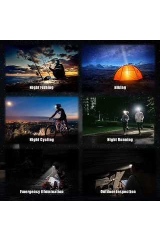 Usb Şarj Edilebilir Baş Lambası Hafif Süper Parlak Led Koşu Baş Lambası Koşucu İçin Yağmur Fırtınası Su Geçirmez Led El Feneri Dahili 1200mah Pil Siyah