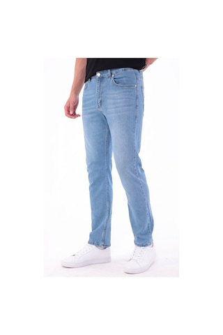Blayn Jeans Erkek Mavi Diz İzi Yapmayan Pamuklu Esnek Denim Jean Kot Pantolon Regular Kalıp Buz