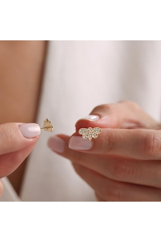 Sembol Gold Altın Kelebek Küpe 1.0 Cm
