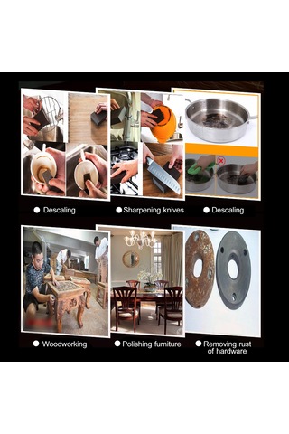 Samdoo 6'li Zımpara Sünger Seti - Ahşap & Metal Parlatma İçin 60/120/240 Kum