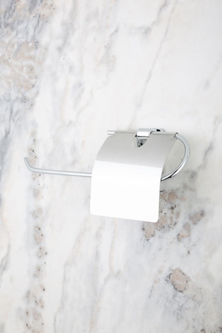 MultiStore Mini Serisi Krom Kapaklı Kağıt Rulo Havluluk, Peçetelik, Banyo Askısı Gri