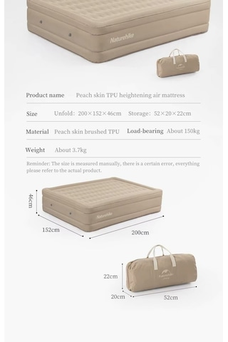 Naturehike Double Şişme Yatak Bej