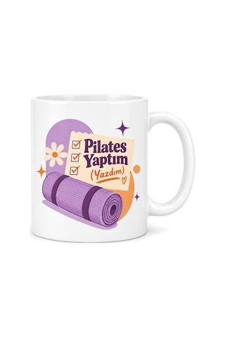 En-cag Pilates Molası Tasarımlı Porselen Kupa - Model 353 Bss