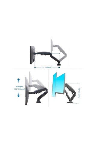 Vontech F160 Amortisörlü Çiftli 17-27'' Masa Üstü Monitör Tutucu