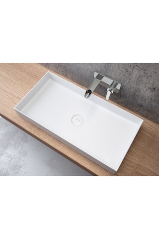 VitrA Memoria M58000001000 Dikdörtgen Çanak Lavabo Beyaz 80 CM